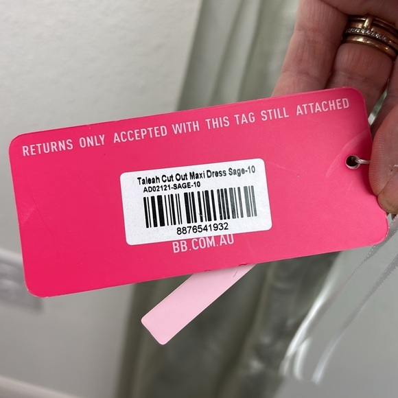 NWT Beginning Boutique cut out maxi dress in Sage. Silky backless strappy sheath - Picture 10 of 15